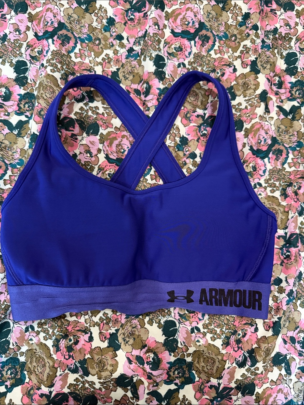 Under Armour Royal Purple Crossback Medium-Impact Sports Bra